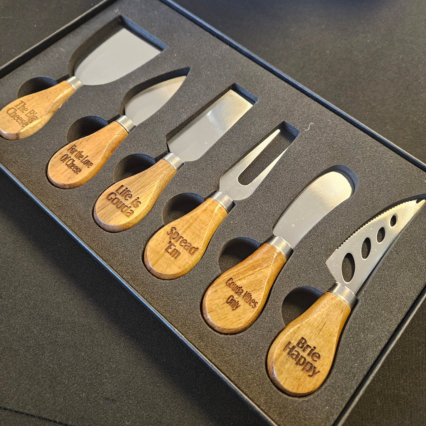 Monogram Six Piece Cheese Knives Set