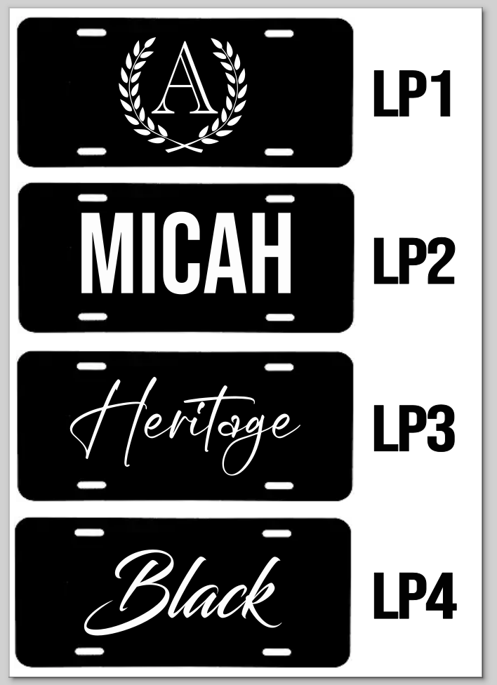 Custom Laser Engraved Black License Plate | Personalized Car Gift & Business Branding