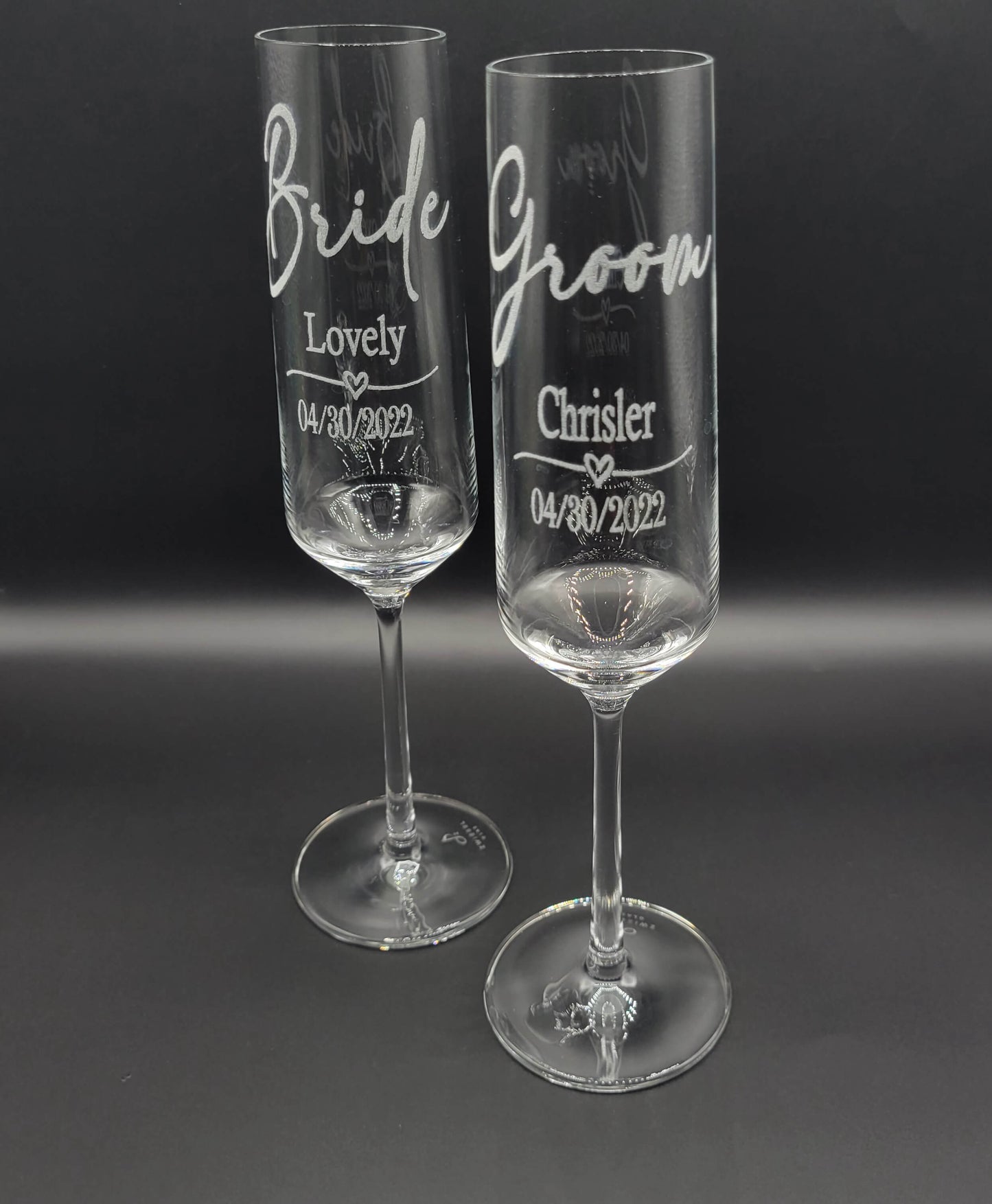 Bride & Groom Wedding Champagne Glasses