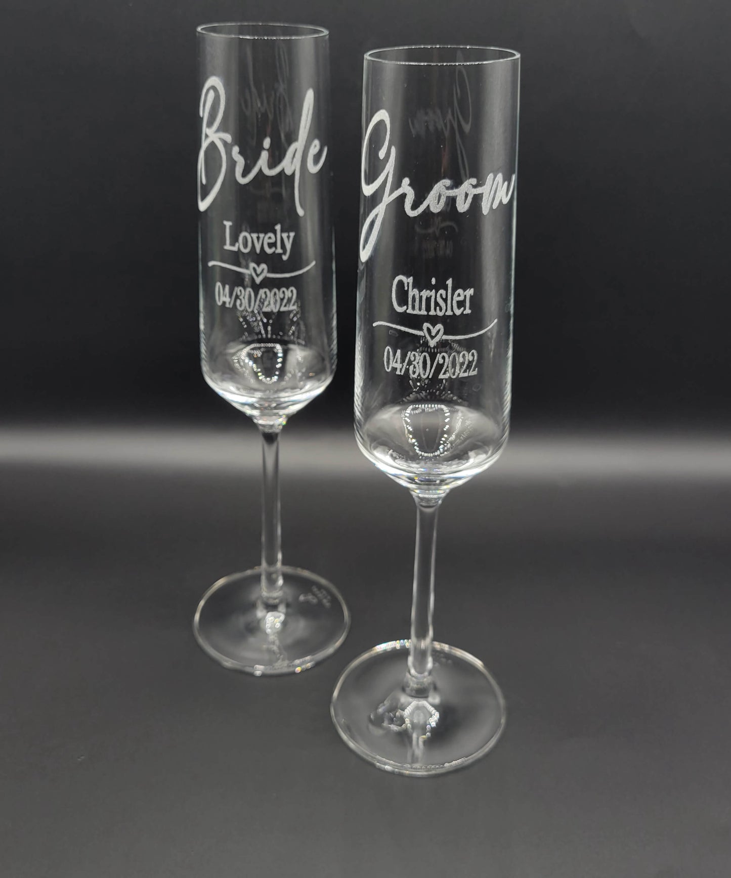 Bride & Groom Wedding Champagne Glasses