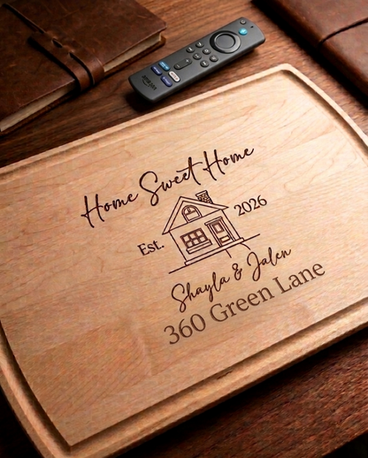 Elegant Cherry Wood Cutting Board – Realtor Closing Gift