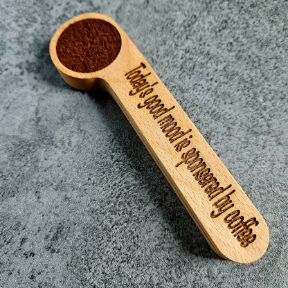 Wooden Coffee Scoop & Clip