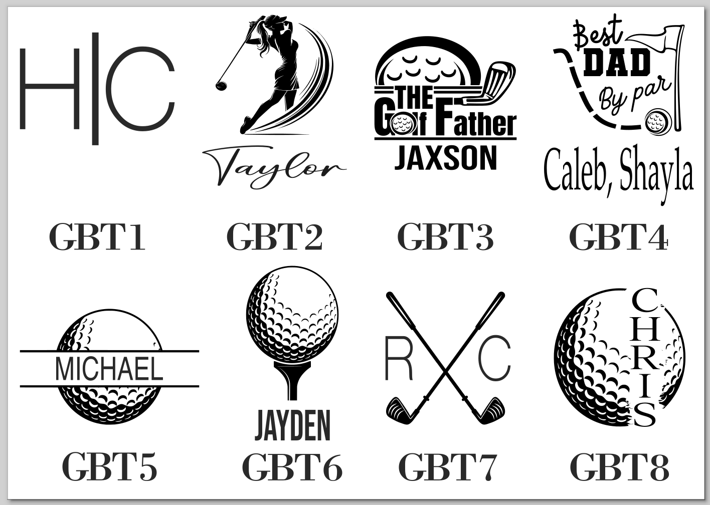 Leatherette Golf Bag Tag w/ Three Tees