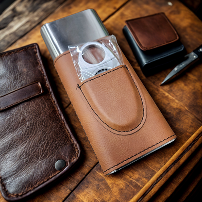 Leatherette Cigar Case with Cutter