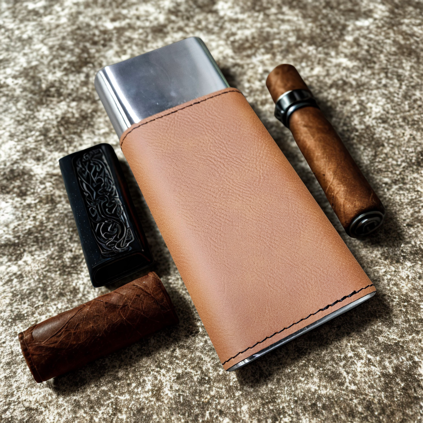 Leatherette Cigar Case with Cutter