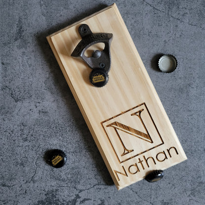 Magnetic Wall Wood Bottle Opener