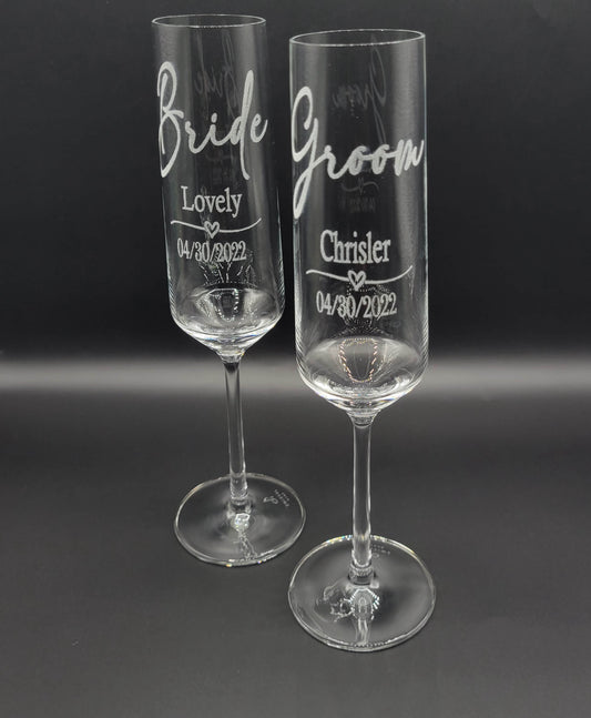 Personalized Wedding Champagne Glasses