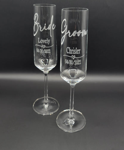 Personalized Wedding Champagne Glasses